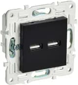 Розетка USB A+A 3.1А SKANDY SK-R15Bl черн. IEK SK-U21-D31-K02