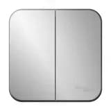 BLANCA двухклавишный выключатель наружный (cх.5) с изолирующей пластиной, 10A, 250B, алюминий Systeme Electric