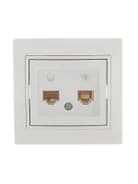 Розетка компьютерная + телефонная 2-м СП Mira RJ45 + RJ11 бел./бел. LEZARD 701-0202-143