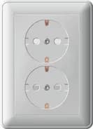Розетка 2-м СП W59 16А IP20 с заземл. защ. шторки в сборе сл. кость SE RS16-255-28