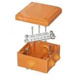 Коробка пластиковая FS с кабельными вводами и     клеммниками IP55 100х100х50мм 6р 450V 6A 4мм кв.