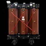 Трансформатор силовой сухой AKELCAST типа ТСЛ 1600кВА/6/0.4кВ BoBk У3 D/Yn-11 AL БКТ (3) IP00 (AL) ВН с лицевой стороны НН сверху