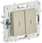Выключатель проходной 2-кл. SKANDY 10А SK-V10B с индикацией беж. IEK SK-V22-1-10-K10
