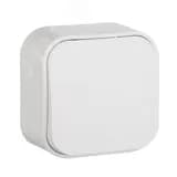 Quteo Переключатель одноклавишный наружный белый 10А