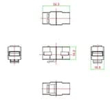 Вставка формата Keystone Jack с проходным адаптером USB 2.0 (Type A) Hyperline KJ1-USB-A2-WH