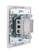 Выключатель 2-кл. СП Mira 10А IP20 с сер. вставкой бел. LEZARD 701-0215-101