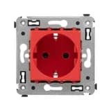 Розетка 1-м СП 2мод. Avanti «Красный квадрат» 16А IP20 2P+E защ. шторки красн. DKC 4401003
