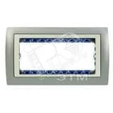 Рамка с суппортом на 8 узких модулей, S82C, алюминий - алюминий Simon