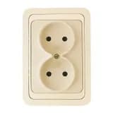 Розетка 2-м СП Mimoza 16А IP20 без заземл. крем./крем. Makel 25017