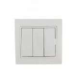 MIRA Выключатель трехклавишный белый с белой вставкой