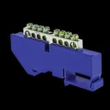 Шина "0" N (6x9мм) 8 отв. цинк синий изолятор на DIN-рейку EKF PROxima