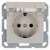 Розетка 1-м Shuko 16А IP20 с заземл. защ. шторки с крышкой механизм тауп Jasmart G5505T