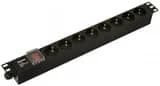Блок розеток для 19" шкафов Hyperline SHE19-8SH-S-CB