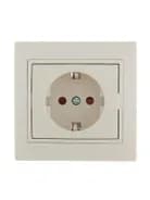 Розетка 1-м СП Mira 16А IP20 с заземл. защ. шторки со вставкой керамика крем. LEZARD 701-0303-124