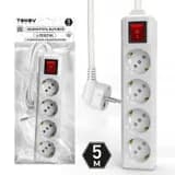 Удлинитель 4х5м с заземл. с выкл. 10А 3х1.5 TOKOV LIGHT TKL-C01-BU4-5-1.5-ZV