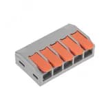 Клемма универсальная СМК 222-615/221-615, 5-проводная серая 0,5-4/6 мм2