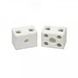 Клемма керамическая латунь 6 мм 2 пары контактов с крепежным отверстием Промрукав