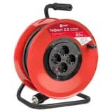 Удлинитель на катушке "Гефест 2.0" 4 гнезда 30м с заземлением и предохранителем КГ 3*2,5 16А/3,5кВт PROxima EKF