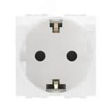 BRAVA Розетка 2 модуля с заземлением со шторками белая