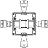 Взрывозащищенная клеммная коробка из алюминия TBE-A-12 -(6xCBC.2) -1x6018ANP22BKM2SB(A) - 1x6018ANP22BKM2SB(B) - 1x6018ANP22BKM2SB(C) -1x6018ANP22BKM2SB(D)1Ex e IIC Т5 Gb /Ex tb IIIC T95°C Db IP66