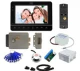 Комплект СКУД и сенсорного видеодомофона ST 7" с картой памяти, электромеханическим замком считывателем и ключами TM (черный/серый) Space Technology