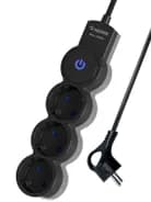 Удлинитель 3х1.5м с заземл. IP20 с выкл. 10А 2200Вт 220В защ. шторки ПВС 3х1 черн. КОСМОС YKsm1.5m-3g-Z-V10A-B