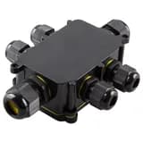 Коробка распределительная LD526 водонепроницаемая на 6 выходов 450V 140х100х36 черный 49124