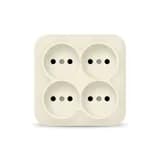 Розетка 4-м ОП 10А IP20 квадрат. без заземл. сл. кость IONICH 1453