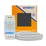 Терморегулятор Energy TK05 с датчиком температуры для теплого пола, электромеханический, на DIN-рейку, серый
