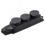 ОМЕГА Розетка каучук тройная с защитными крышками IP44