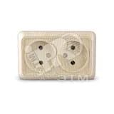 Розетка Олимп двойная без заземления сосна