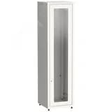 Шкаф LINEA E 42U 600х600мм двери 2шт стеклянная и металлическая. серый