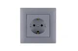 Розетка 1-м Karea RIZZ STAR с заземл. сер. Makel 88065028