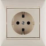Розетка 1-м СП Valena 16А IP21 230/250В 2P+E с заземл. защ. шторки на винтах механизм сл. кость Leg 774321