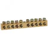 Шина NO-122-15 PEN земля-ноль 6х9мм 10/1 латунная с креплениями по центру