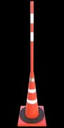 Конус дорожный  - КС-3.6 - 750 мм. мягкий, комбинированный , квадратное основание, 1 светоотр., 2 белые полосы)