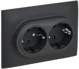 Розетка 2-м SKANDY 16А с заземл. защ. шторки в сборе SK-R07G графит IEK SK-R24-16-K53-F