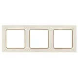 Стокгольм Рамка 3-местная белая с линией цвета шампань EKF PROxima