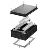 Коробка огнестойкая для кабель-канала 40-0460-FR6.0-4-П Е15-Е120 с термопредохранителем RAL9005 85х85х45 (44 шт/кор)