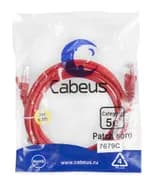 Патч-корд Cabeus PC-UTP-RJ45-Cat.5e-2m-RD (U/UTP, CAT.5E, PVC, 2 м, красный) (7679c)