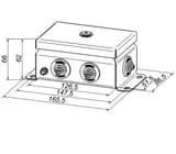 Коробка монтажная распределительная Гефест КМ-0812, 86х126х62, 6 вводов, IP54, металлическая