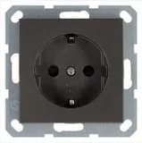 Розетка 1-м Shuko 16А IP20 с заземл. защ. шторки механизм мокко Jasmart G5501Z