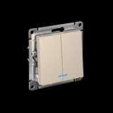 Выключатель 2-кл. AtlasDesign с подсветкой (сх.5а) 10AX мех. песочн. SE ATN001253