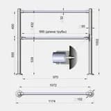 Комплект ограждения 3V 1 м (без вертикальных стоек) ТриВиТех
