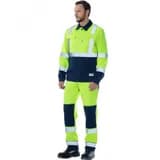 Костюм сигнальный Альянс с полукомбинезоном цв. флуоресцентно-лимон с синим, р. 128-132/170-176