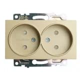 GLS10711308 Розетка 2местная с защитной шторкой механизм бз 250В 10А серия Катрин золото 49225