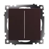 Переключатель 2клавишный механизм STEKKER GLS10710704 250V 10А серия Катрин шоколад 49170