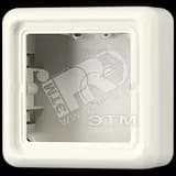 Коробка с рамкой накладная 1 пост слоновая кость