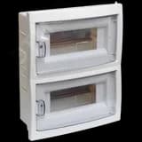 Щит распределительный встраиваемый с 0 шиной 16М пластиковый белый прозрачная дверь