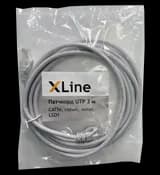 Патчкорд UTP 3 м, CAT5е, серый, литой, LSZH X-Line